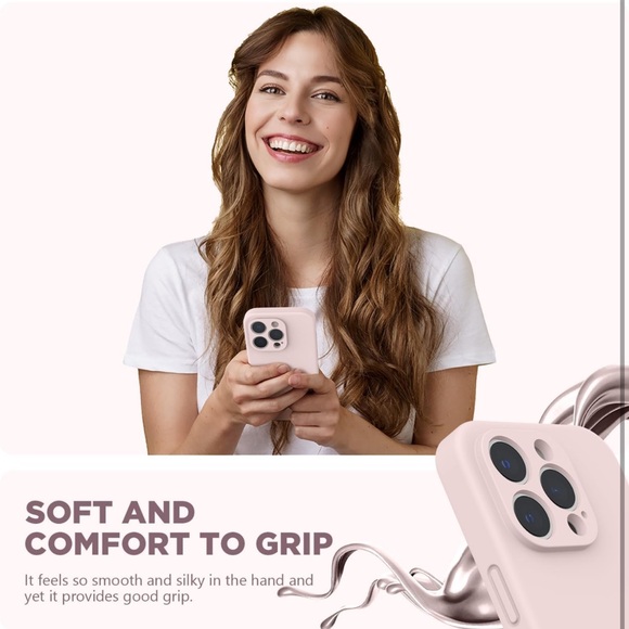 SURPHY iPhone 14 Pro Max case, liquid silicon phone case color “Pink Sand” - Picture 6 of 7